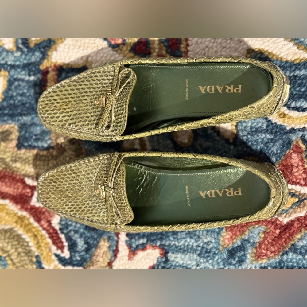 Prada Loafers - Green Snakeskin - Picture 7 of 15